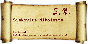 Siskovits Nikoletta névjegykártya