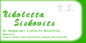 nikoletta siskovits business card